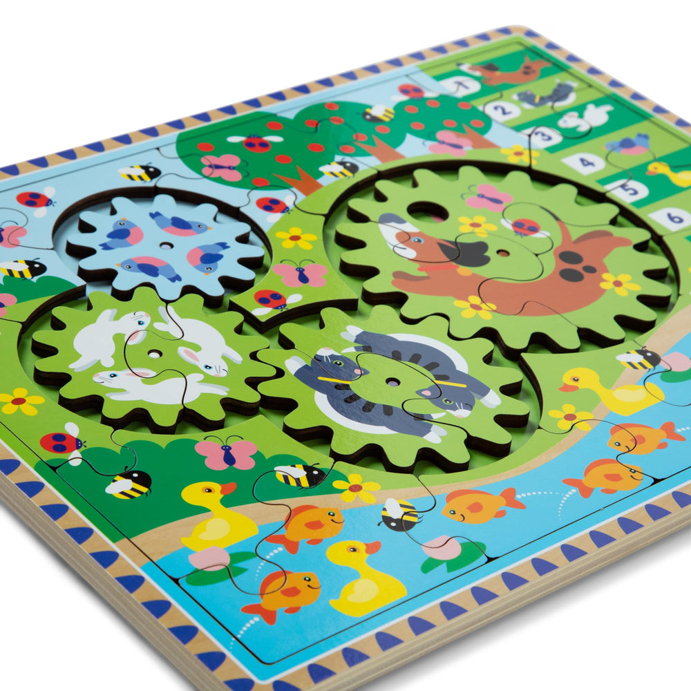 Colorful counting and color recognition activity in Melissa & Doug puzzle