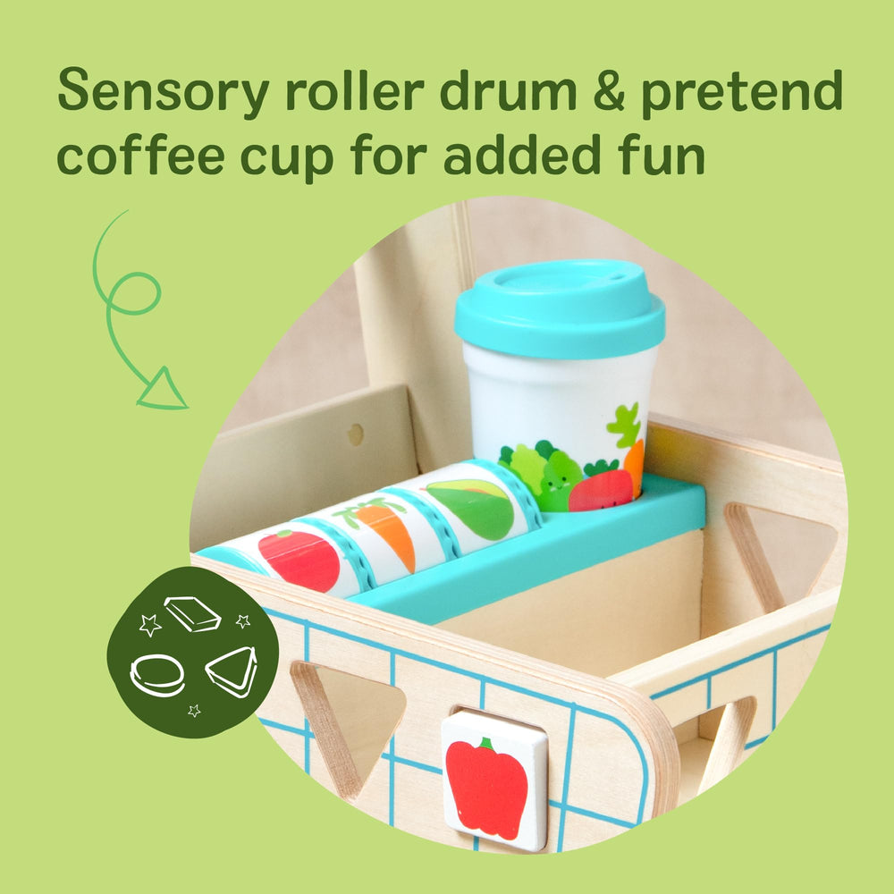 Cup holder feature shown for quick, accessible play.