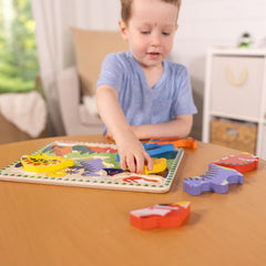 Melissa & Doug hand-eye coordination through chunky dinosaur pieces