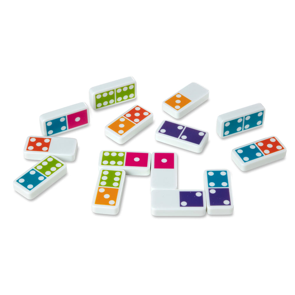 Melissa & Doug dominoes colorful tiles spread out for matching