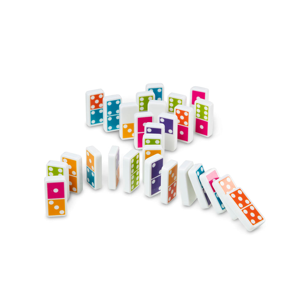 Melissa & Doug dominoes players gathered for a 2–5 player game