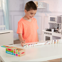 Melissa & Doug dominoes wooden storage box with lid displayed neatly