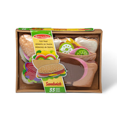 Melissa and Doug felt sandwich pita pocket highlights versatile mini meals for pretend dining.