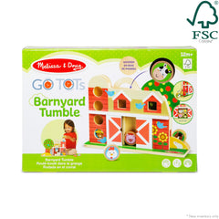 Melissa & Doug GO Tots built-in carrying handle supports portable farm play.