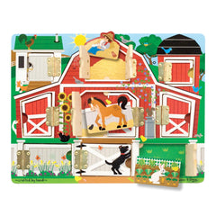 Melissa & Doug Hide and Seek Farm board front view with magnets supports memory play.