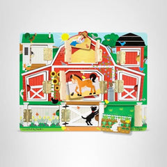 Melissa & Doug Hide and Seek Farm farm scene assembled for family play.