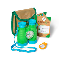 Melissa & Doug Let’s Explore binoculars with soft eye pieces for comfortable outdoor viewing.