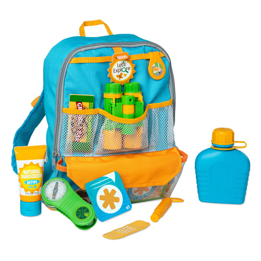 Melissa & Doug Let’s Explore hiking backpack with adjustable straps for comfortable kids’ adventures.