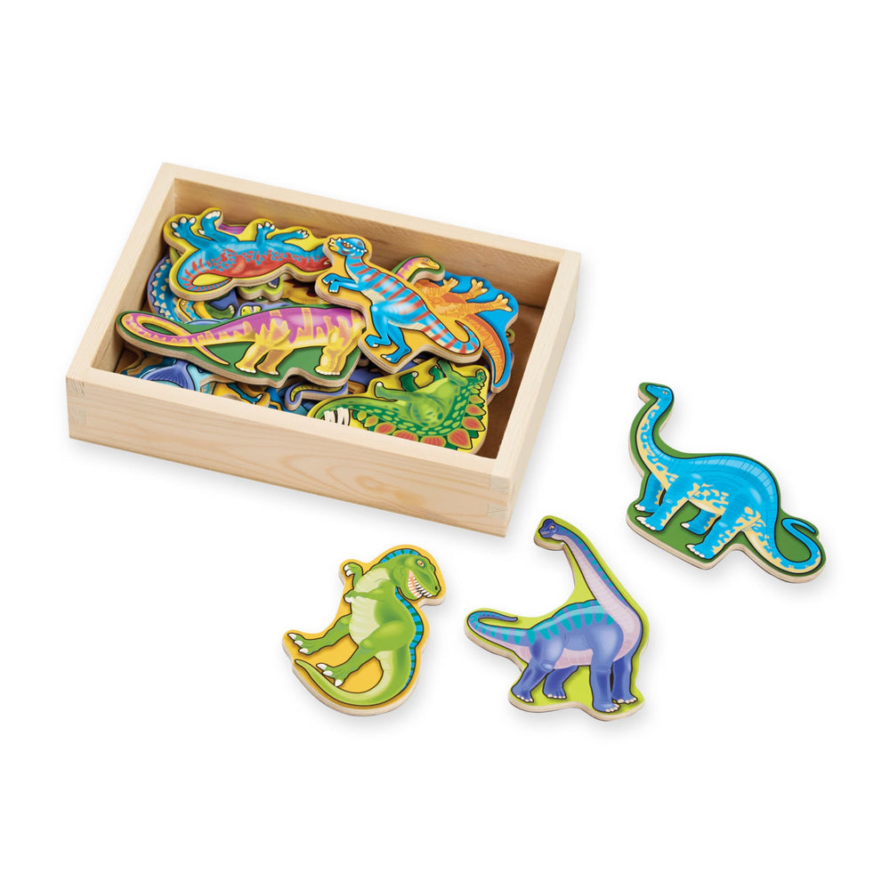 Melissa & Doug magnetic wooden dinosaurs set of 20 magnets for imaginative play
