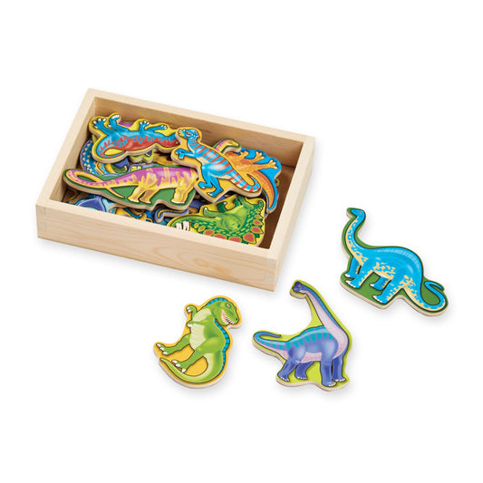 Melissa & Doug magnetic wooden dinosaurs set of 20 magnets for imaginative play