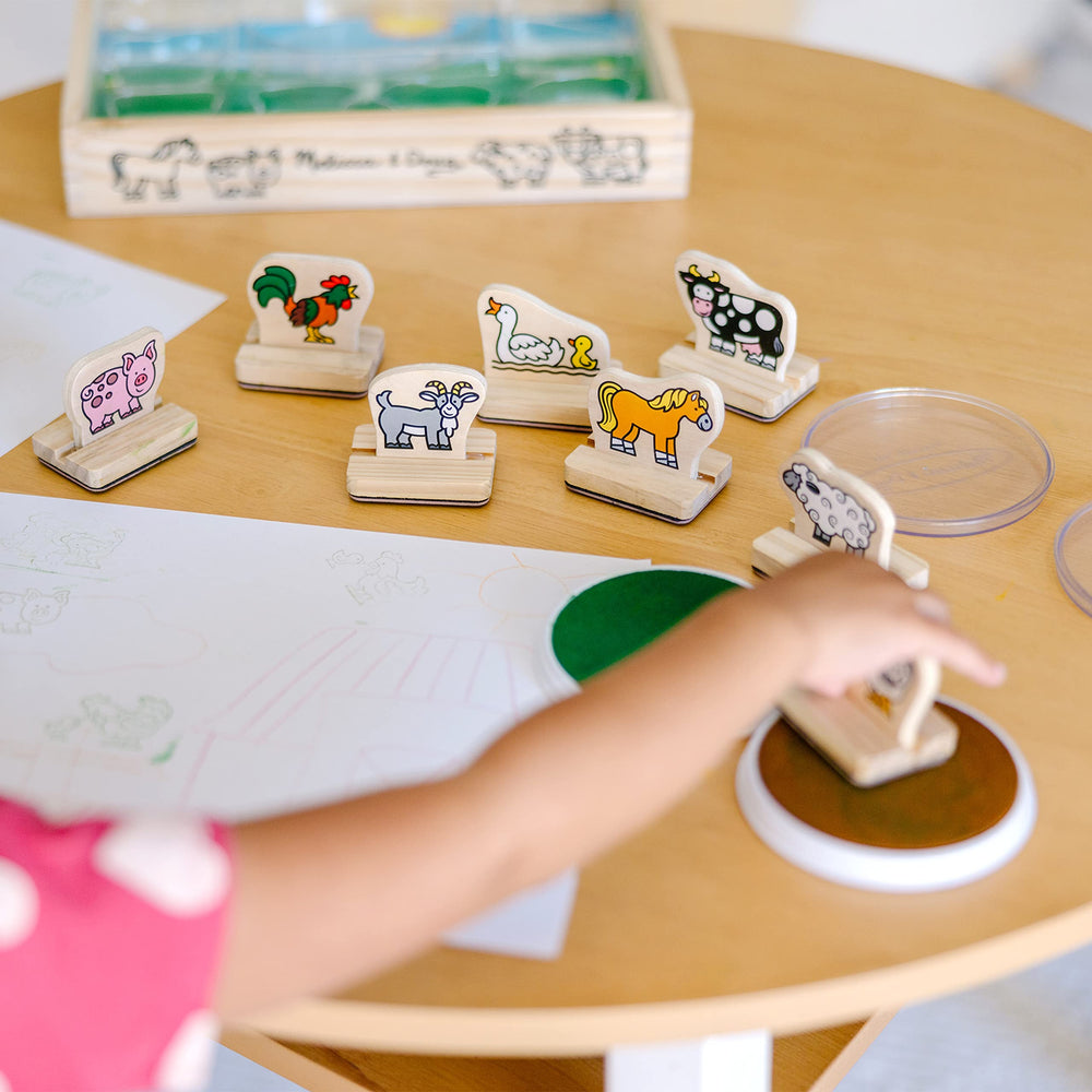 Melissa & Doug My First Stamp Set cow stamp inspires gentle farm narratives for little artists