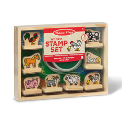 Melissa & Doug My First Stamp Set rooster stamp for playful farm scenes and early storytelling