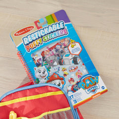 Stickers easily reposition on PAW Patrol restickable puffy scenes