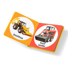 Melissa & Doug Poke-a-Dot Construction Vehicles crane image encouraging hands-on play and attention.