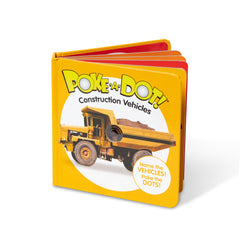 Melissa & Doug Poke-a-Dot Construction Vehicles excavator image with interactive sounds for language learning.