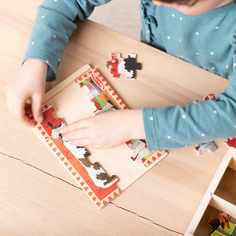 Melissa & Doug back of pieces is shape-coded for easy sorting