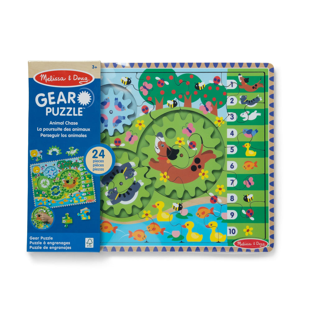 Artwork-under-pieces design on Melissa & Doug puzzle aids matching
