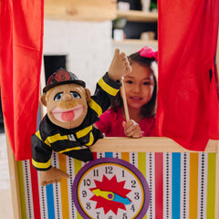 Melissa & Doug Rescue Puppet pair supports fine motor skills through mouth movement control.