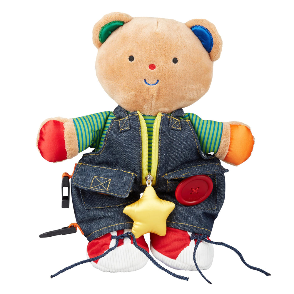Melissa & Doug Teddy Wear bear with self-stick tabs boosts tactile exploration and play.