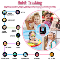 Melontti Kids Smart Watch pink neck-strap keeps watch within reach