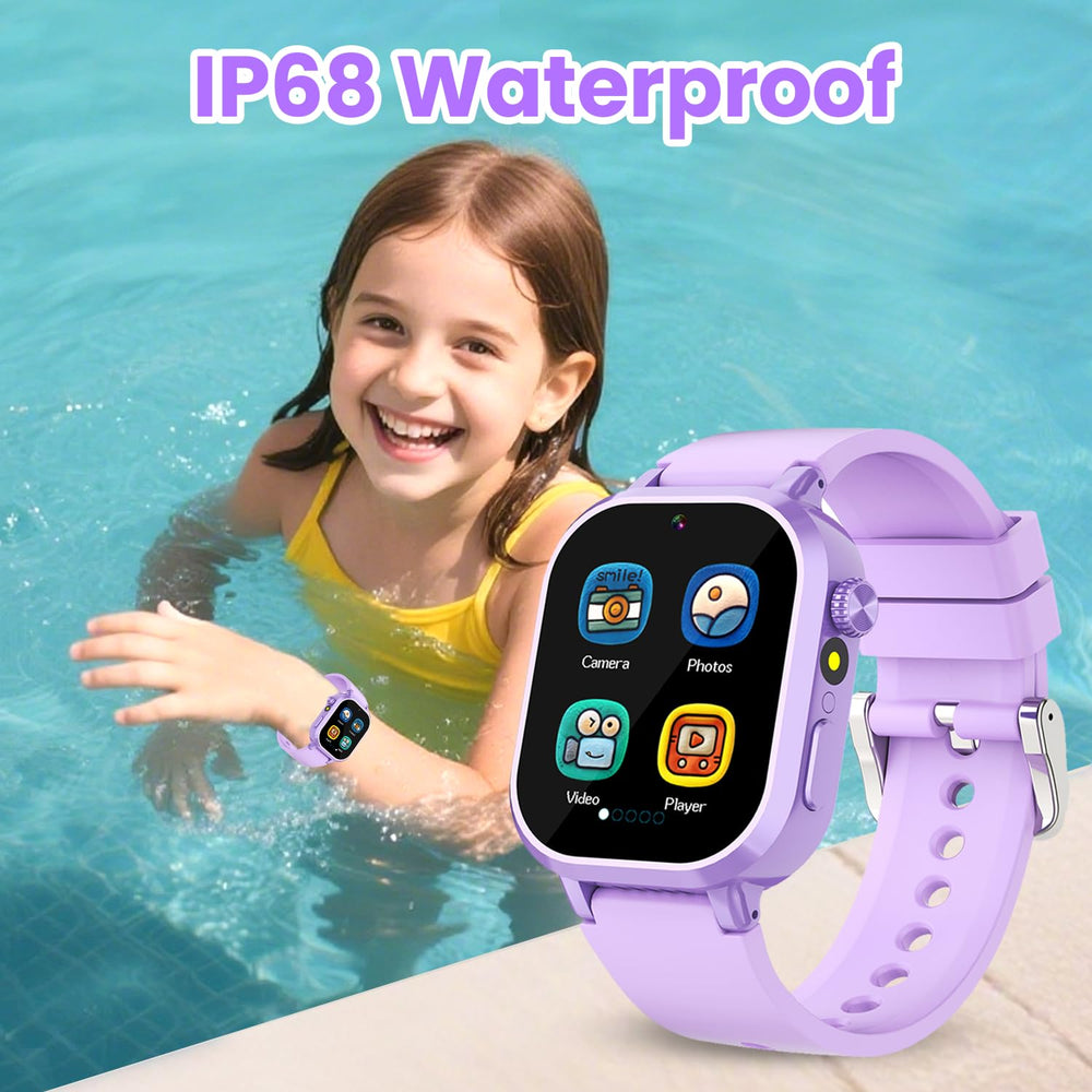 Melontti kids smartwatch purple screen showing 39 games for engaging learning