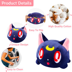 Memall 8inch plush cat close-up fabric shows soft, skin-friendly material.