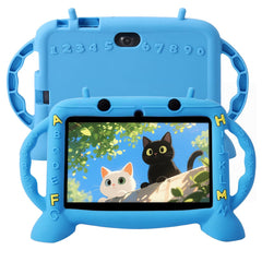 MengDash Kids Tablet 7-inch front view, compact learning companion for on-the-go play.