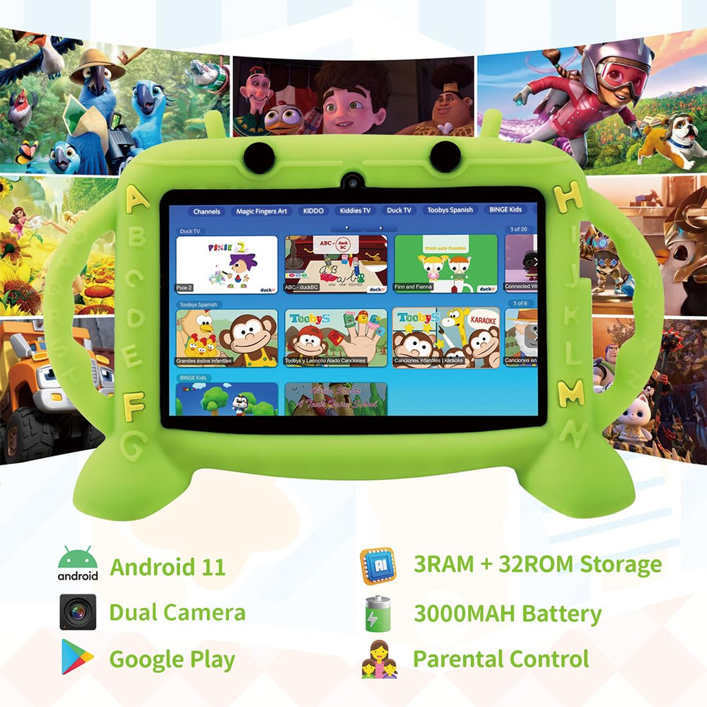 Durable protective case keeps the MengDash kids tablet safe during travel.