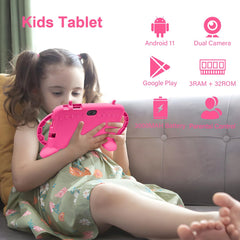 MengDash Kids Tablet 7-inch back view, compact kid-friendly design.