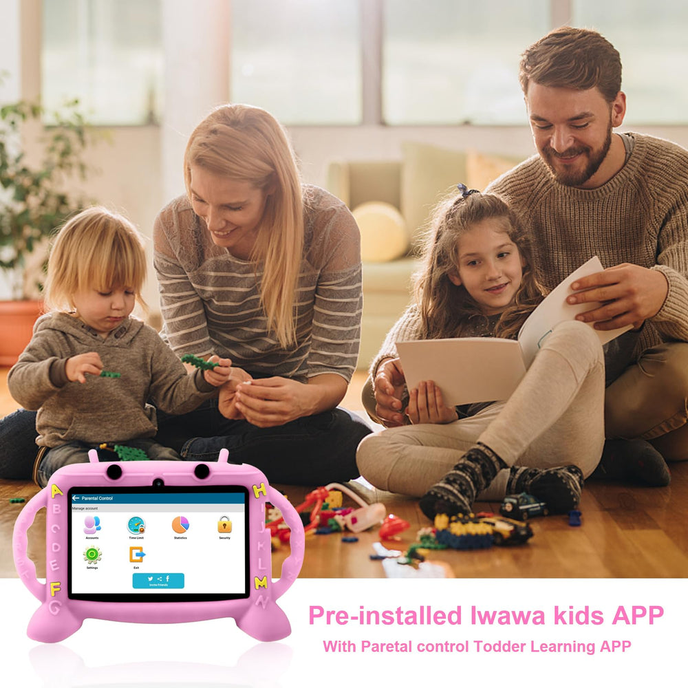 MengDash Kids Tablet eye-friendly display with adjustable brightness for comfortable reading.
