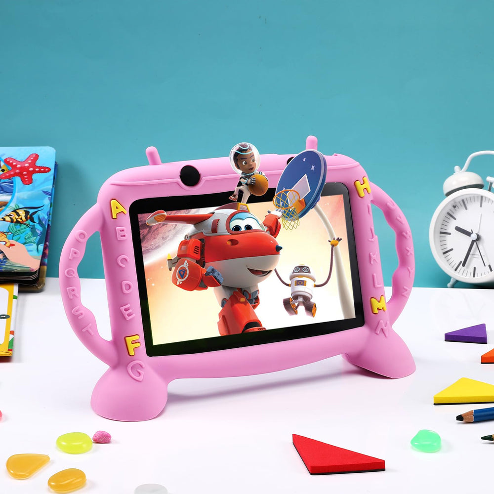 MengDash Kids Tablet parental control screen with iwawa learning content.