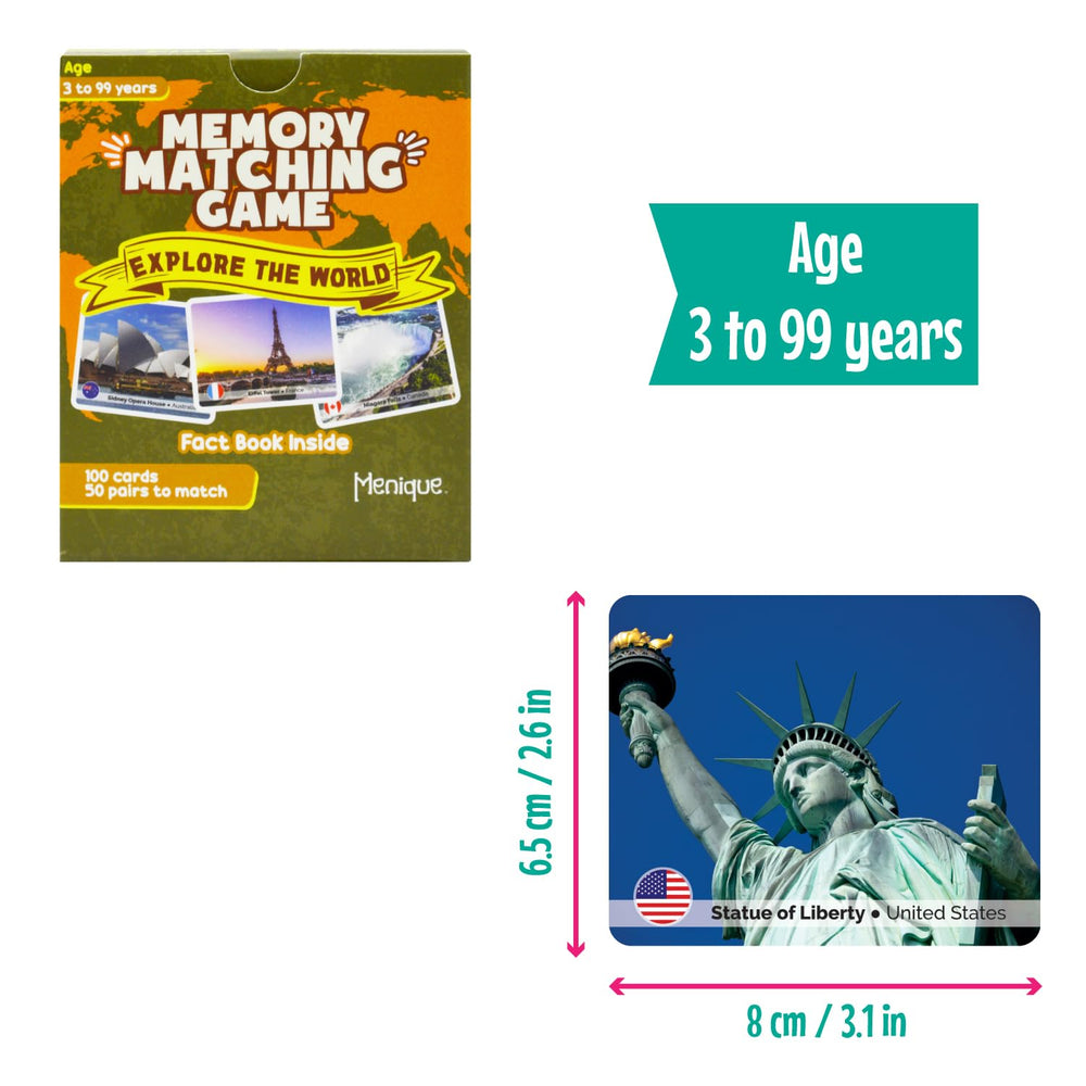 Menique landmark cards close-up highlights famous sites for engaging recall.