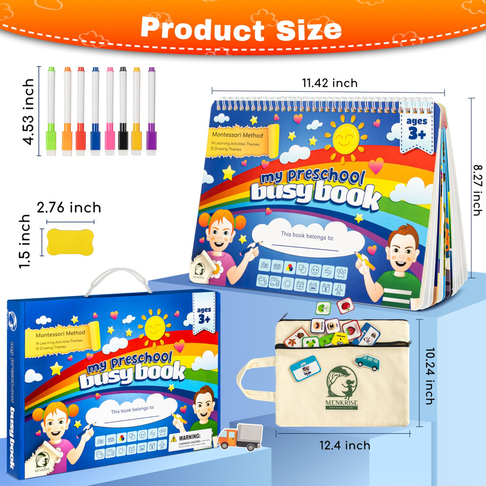 Drawing pages in MENKRISE Busy Book promote creativity and fine motor practice for toddlers
