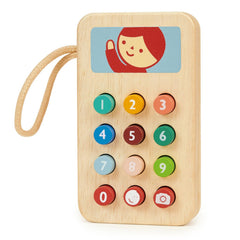 Mentari Mobile Phone with squishy buttons fosters imaginative play and fine motor skills.