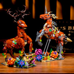 MENTOJOY Deer and Unicorn with floral details for imaginative display