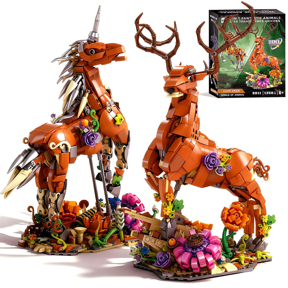 MENTOJOY Unicorn Building Set – dual creatures for creative play