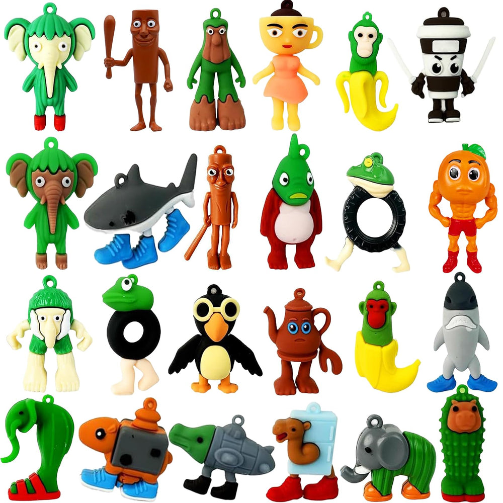 MEOAKJ Tralalero Tralala 24-piece collection figures for display and imaginative play.
