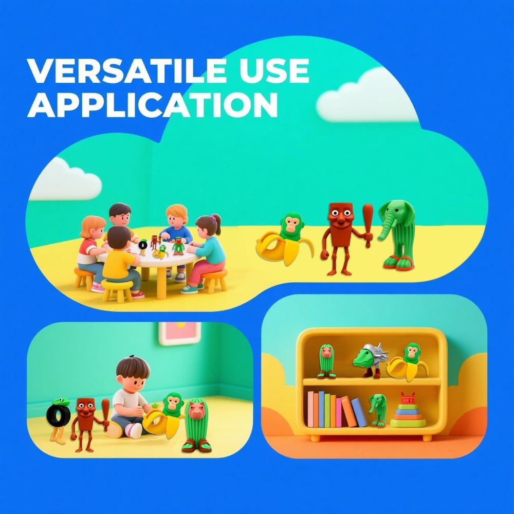 MEOAKJ Tralalero Tralala action figure display set showcasing diverse expressions.