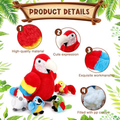 Meooeck baby parrot plush hatchling 2 for playful learning.