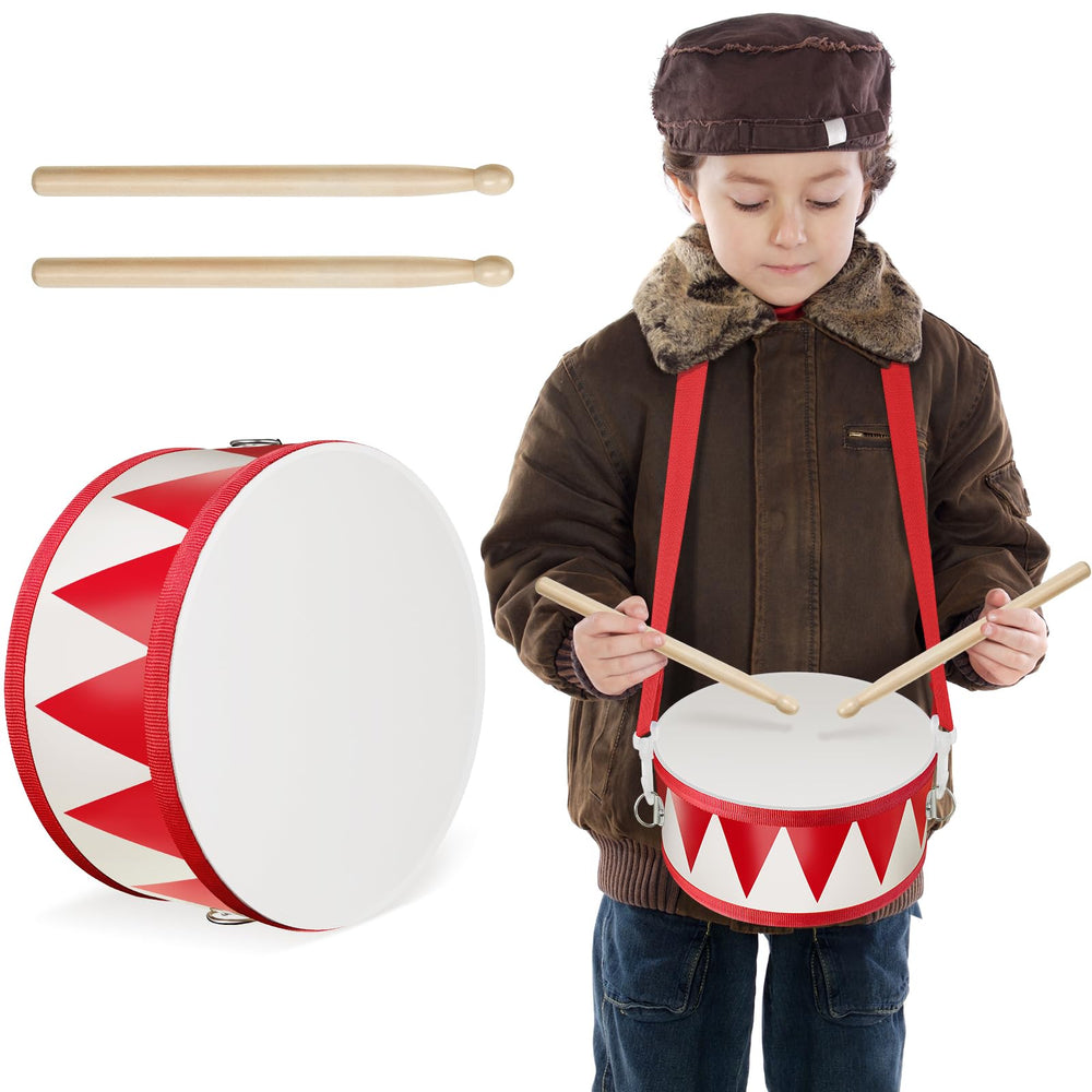 Meooeck Kids Drum wooden toy drum 8-inch finish for safe play and early rhythm.