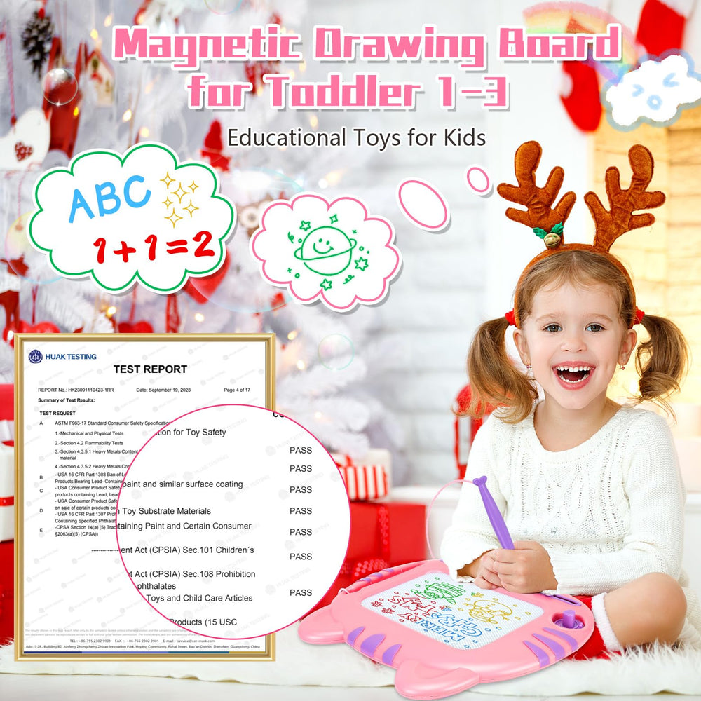MERGUEZ magnetic drawing board with color zones for vibrant, mess-free playtime