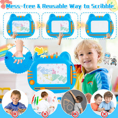 MERGUEZ portable doodle board handle for travel-friendly drawing.