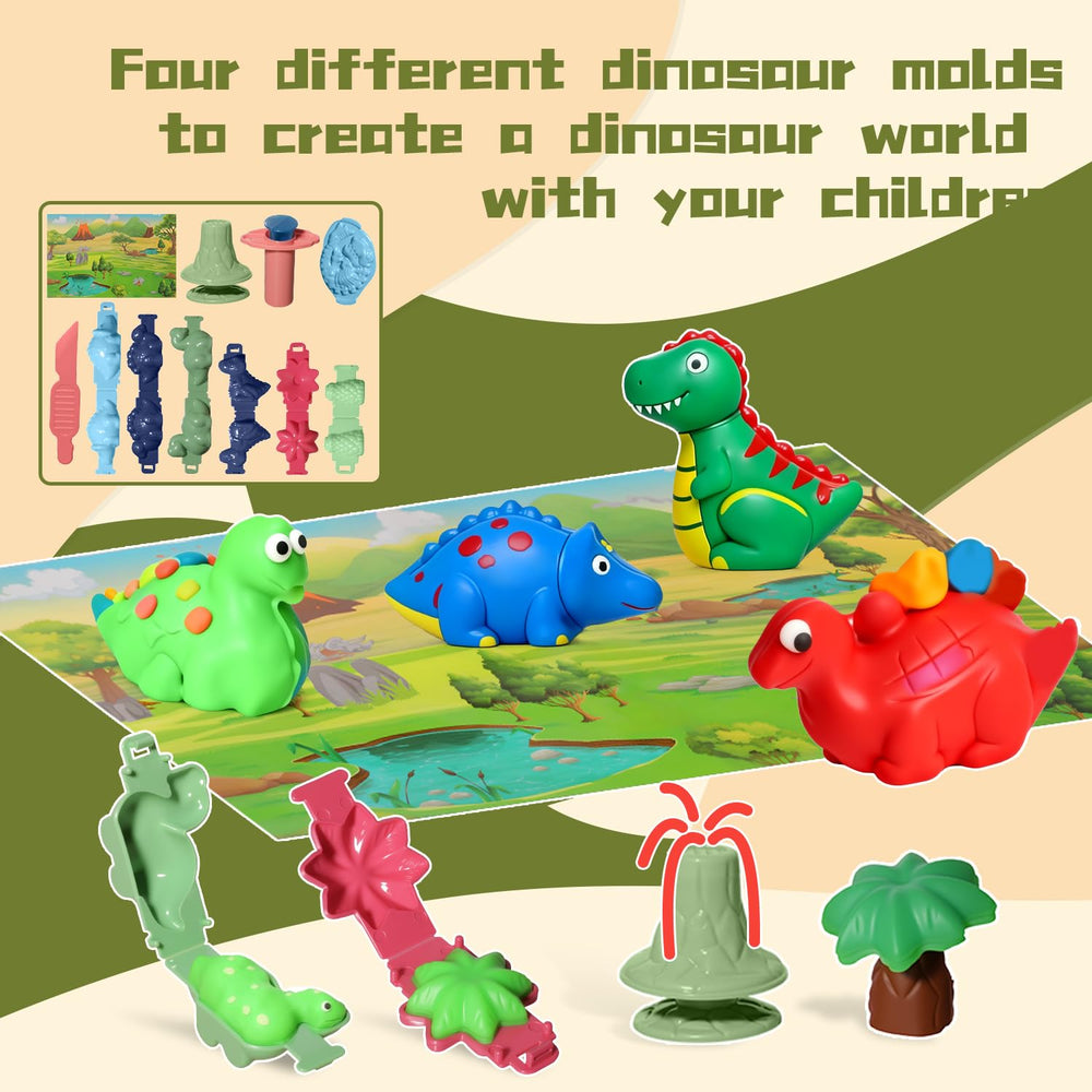 Merimon kids enjoy creative dinosaur play with clay