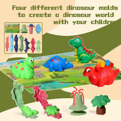 Merimon kids enjoy creative dinosaur play with clay