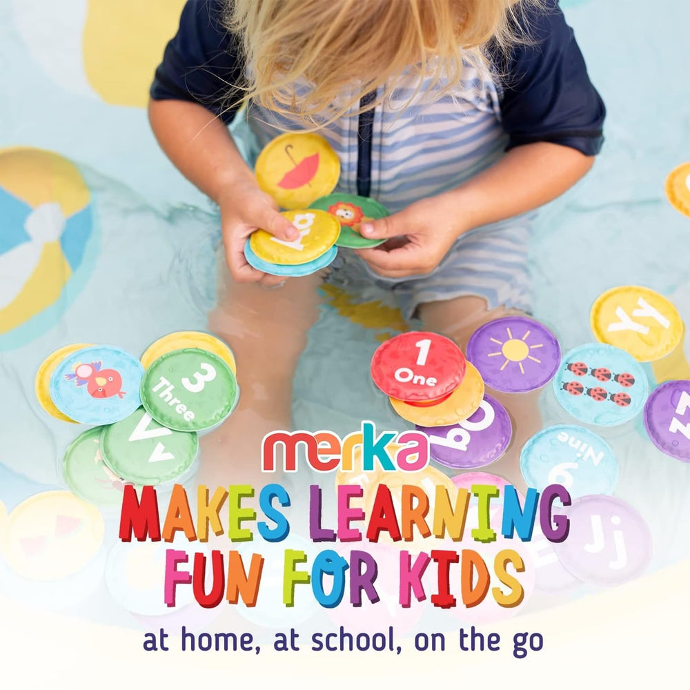Merka Bath Cards crafted from child-safe foam for durable play.