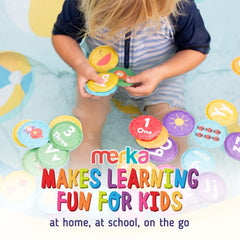 Merka Bath Cards crafted from child-safe foam for durable play.