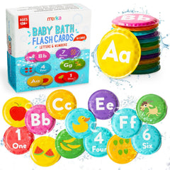 Merka Bath Toys Flash Cards: colorful foam alphabet letters for bath learning and early literacy.