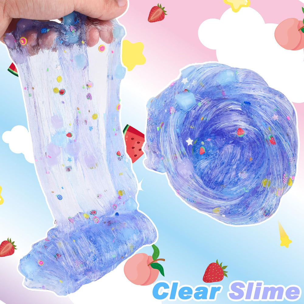 MERMAIDSLIME blue crystal clear slime 60ml crisp stretches and glossy shine.
