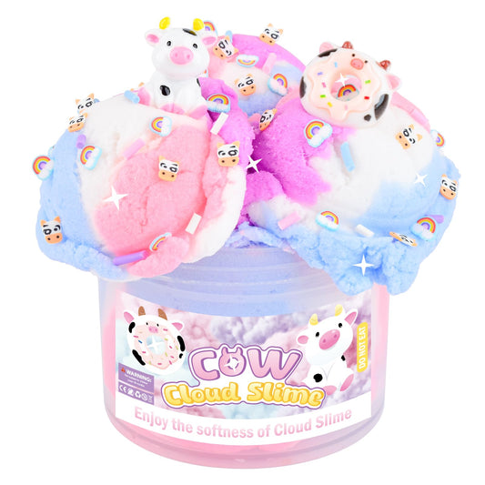 MERMAIDSLIME Pink Cow Cloud Slime jar showing pastel colors and soft texture for imaginative play