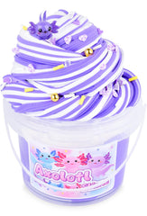 MERMAIDSLIME Purple Axolotl Butter Slime Bucket shows two-color play for creative fun and mess-free shaping.